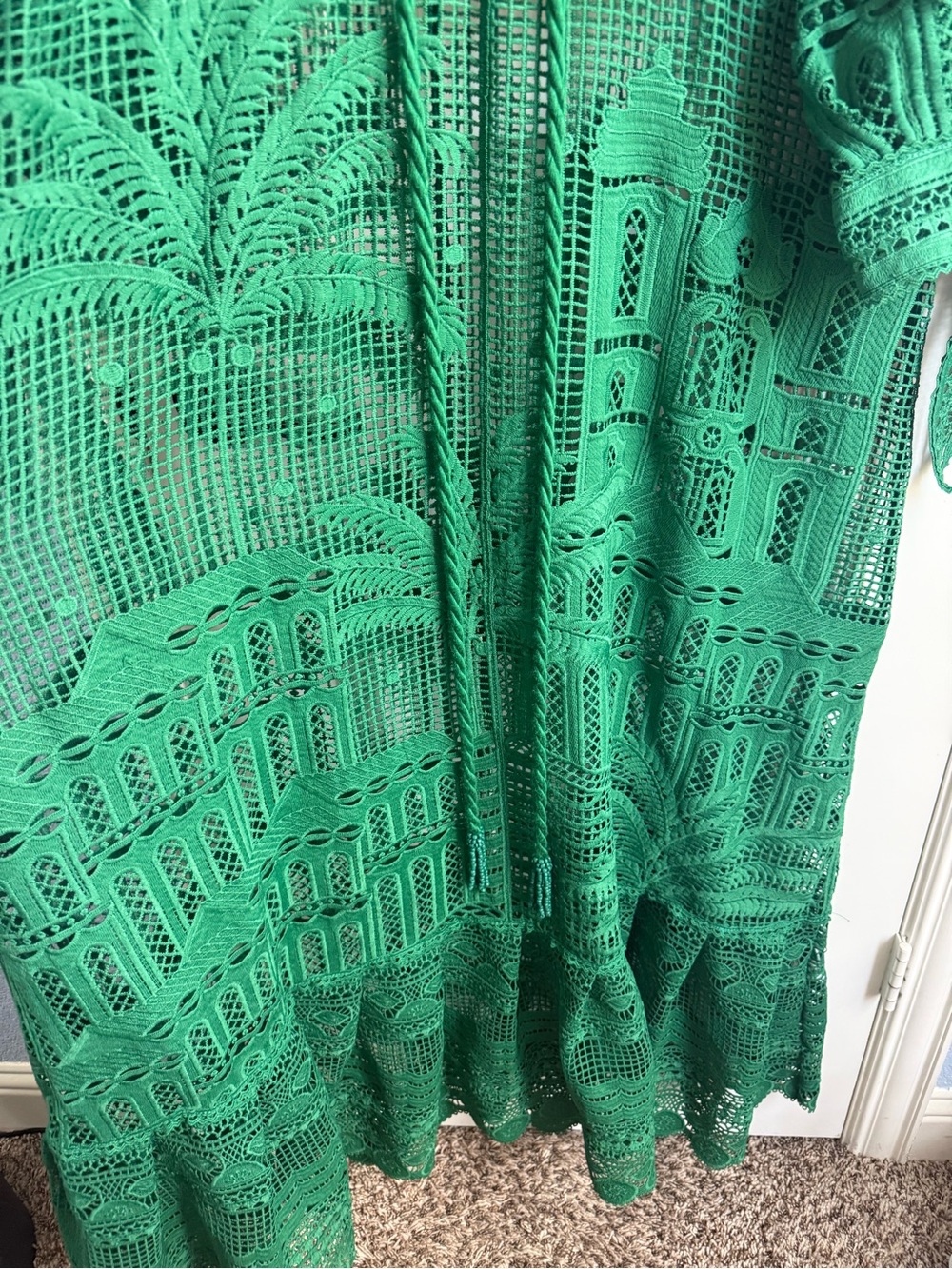 FARM Rio Emerald Green Crochet Maxi Dress - Picture 6 of 8